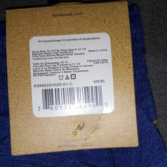 Cars K. Bell men’s crew socks - Picture 3 of 3